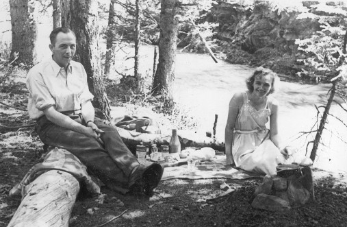 A picnic on the way to Banff, from Calgary, I believe.