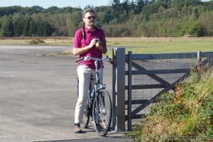 Leo on a Bike, in 2016.